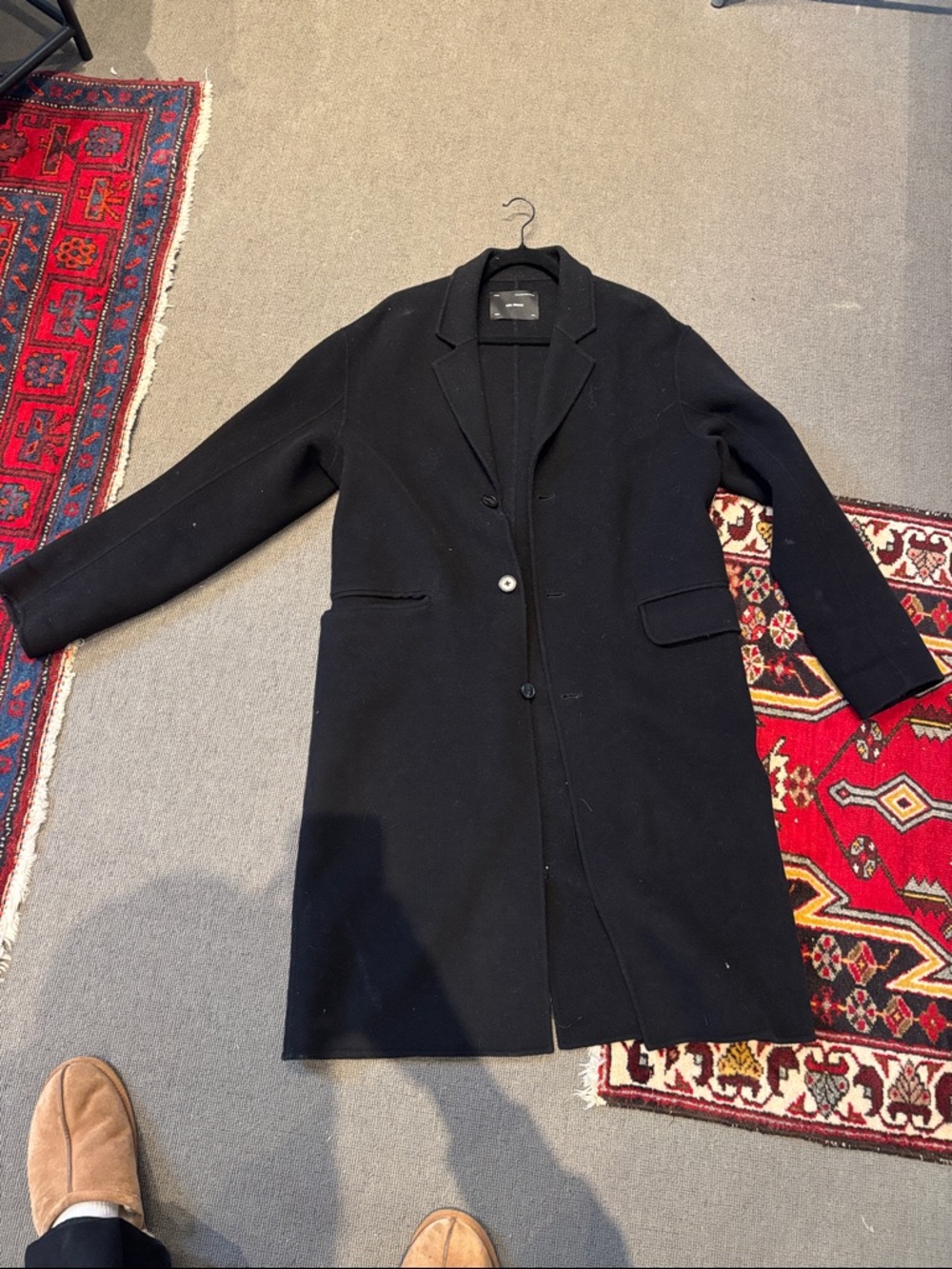 Axel Arigato Black Long Wool Trench Coat